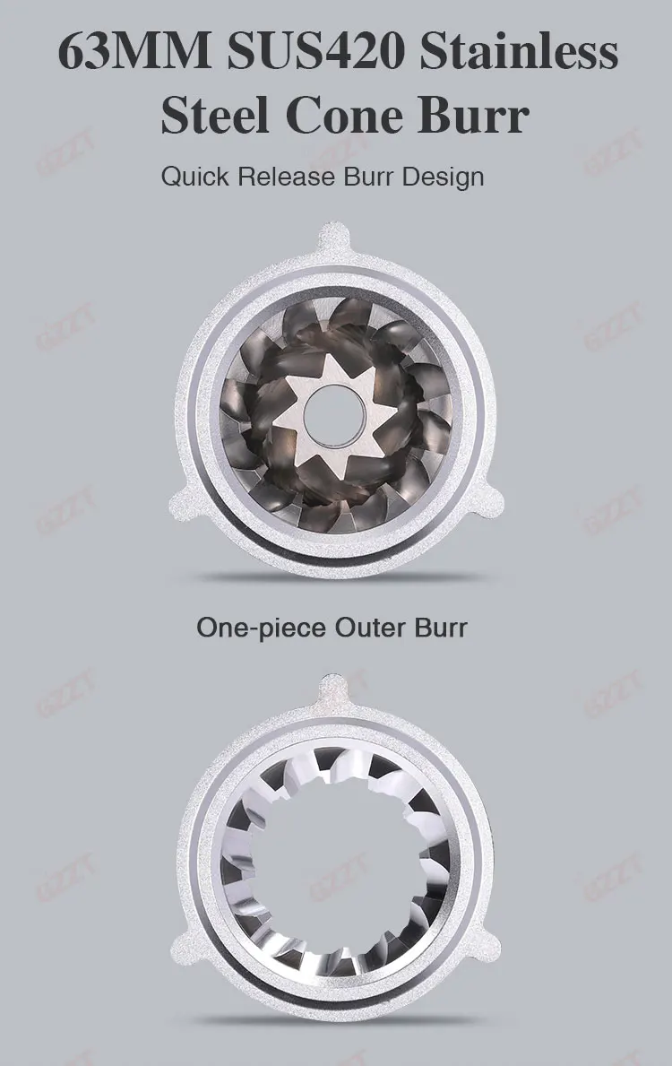 GZZT M63 Single Origin Bean Grinder 63MM Stainless steel Cone Burr  Coffee Grinder Coffee Grinding Machine Coffee Miller 5