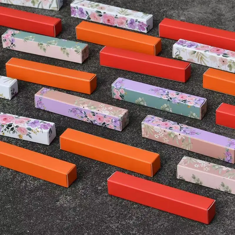 Folding Carton Custom Lip Gloss Boxes – Black & White Paper Packaging with Logo Printin... - SKU FCB11481 - UGI Packaging