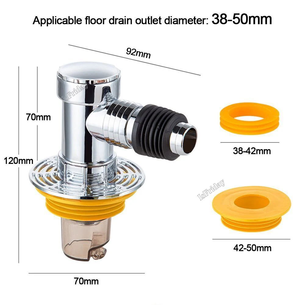 Universal Washing Machine Drain Floor Cover Dishwasher Connector Sewer Washroom Accessories Adapter Three-way Floor Drain Floor Drain Filter Floor Drain Strainer Basin Drain Cover Sink Hole Cover
