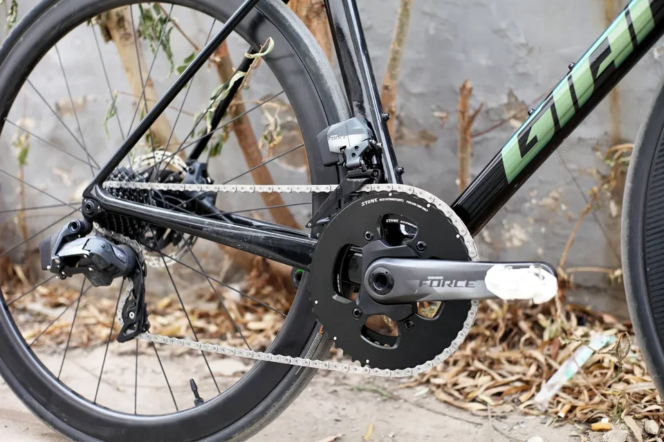 ストーン-自転車用ダブルチェーンリング,107bcd,ラウンド2x,sram