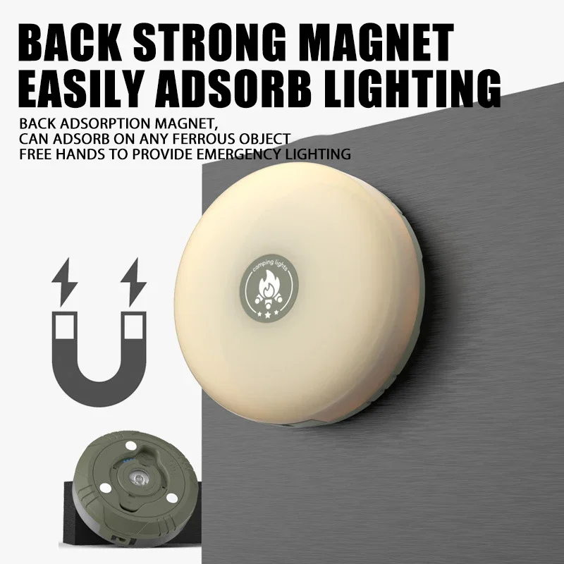 USB Rechargeable Camping Light 10meter Light String Outdoor Tent RGB Atmosphere XTE LED Flashlight with Magnet Hook