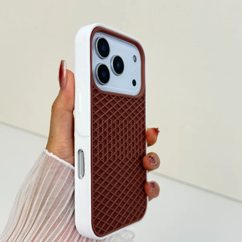 HOCE Rainbow Colorful Vans Waffle Phone Case For iPhone 17 Air 16 15 14 13 12 11 17 Pro Max Grid Soft Silicone Shockproof Cover view 3
