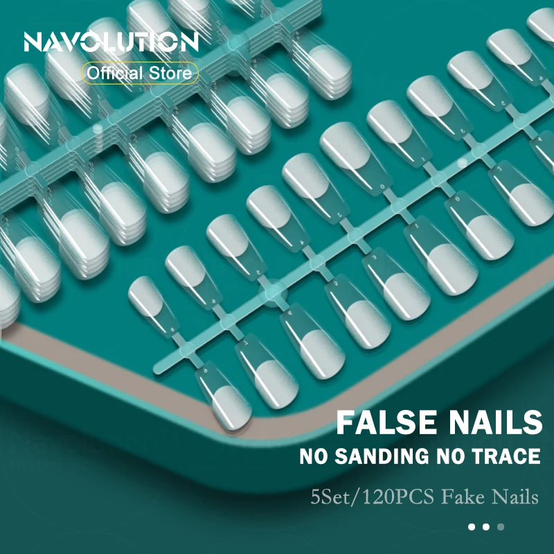 120pcs False Nails Acrylic Press on Nails Coffin Artificial Nails Clear