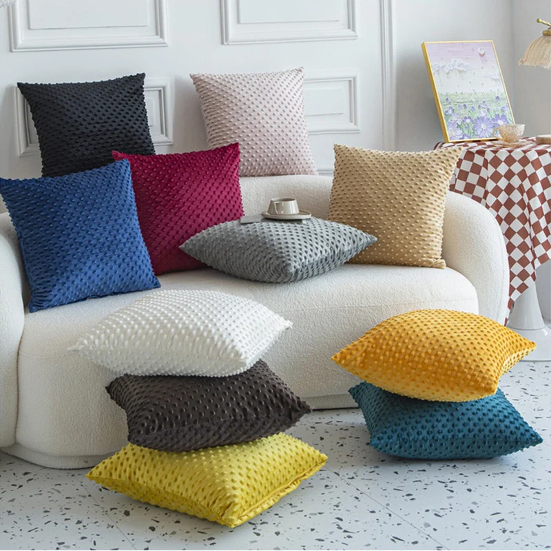 

Winter Super Comfortable Bubble Flannel Throw Pillow Case Soft Velvet Cushion Cover Sofa Waist Bed Decor Throw Pillows