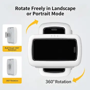 Scatola Protettiva Girevole Impermeabile da Parete per Cellulare, Supporto Touch Screen, Contenitore Sigillato per Bagno