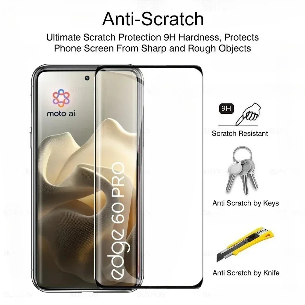 4-in-1 9D Curved Full Cover Tempered Glass Screen Protector with Lens Film