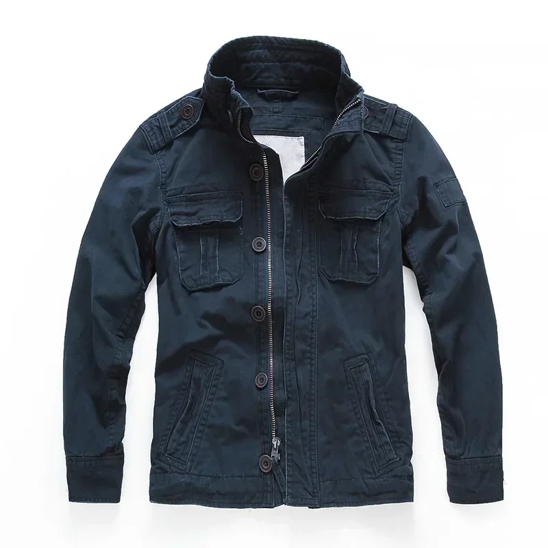 Giacca Militare Da Uomo M65 Denim Retro Cargo Jacketes Outdoor Multi Tasche Camo Tops Field Casual Fashion Escursionismo Cappotti Uniforme