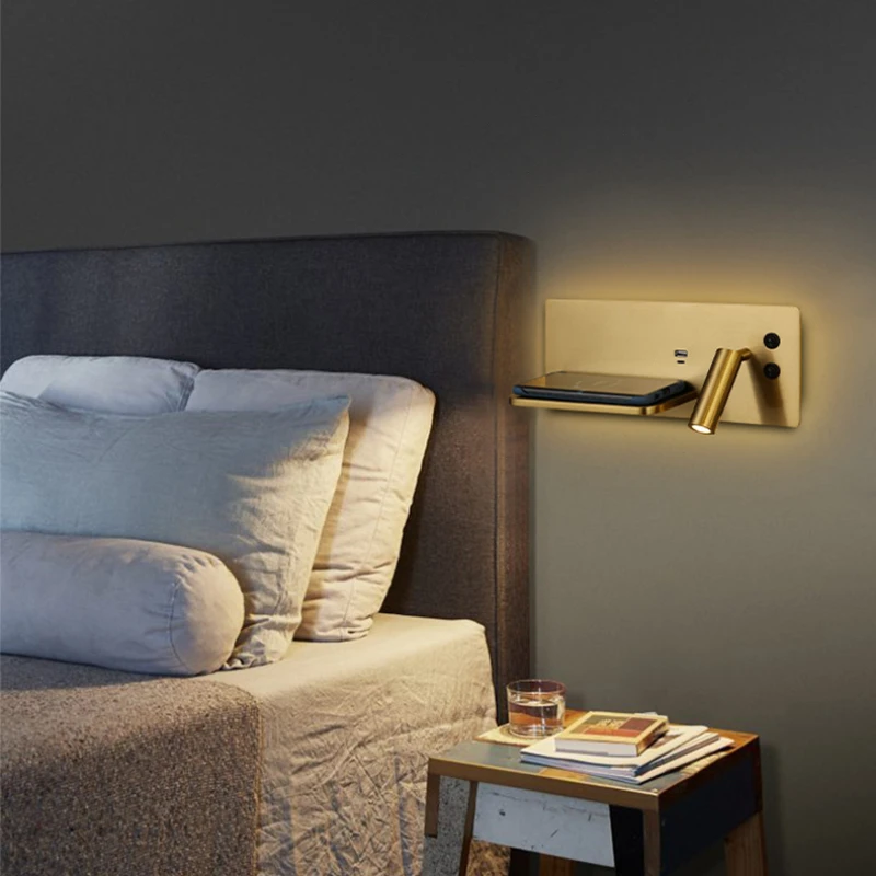 

Modern Wall Lights Led Lights Lighting Lamps North Bedroom Decorative Light USB Jack Rechargeable Multi-functional Reading Lamp