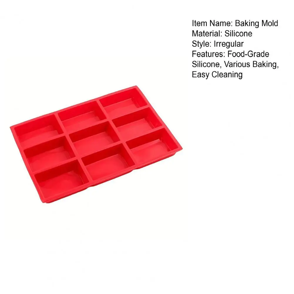 31*21cm 9-Cavity Silicone Mold Mini Loaf Pan Non-Stick Bread Pan Small Cornbread Baking Mold For Kitchen Cake Meatloaf Muffin