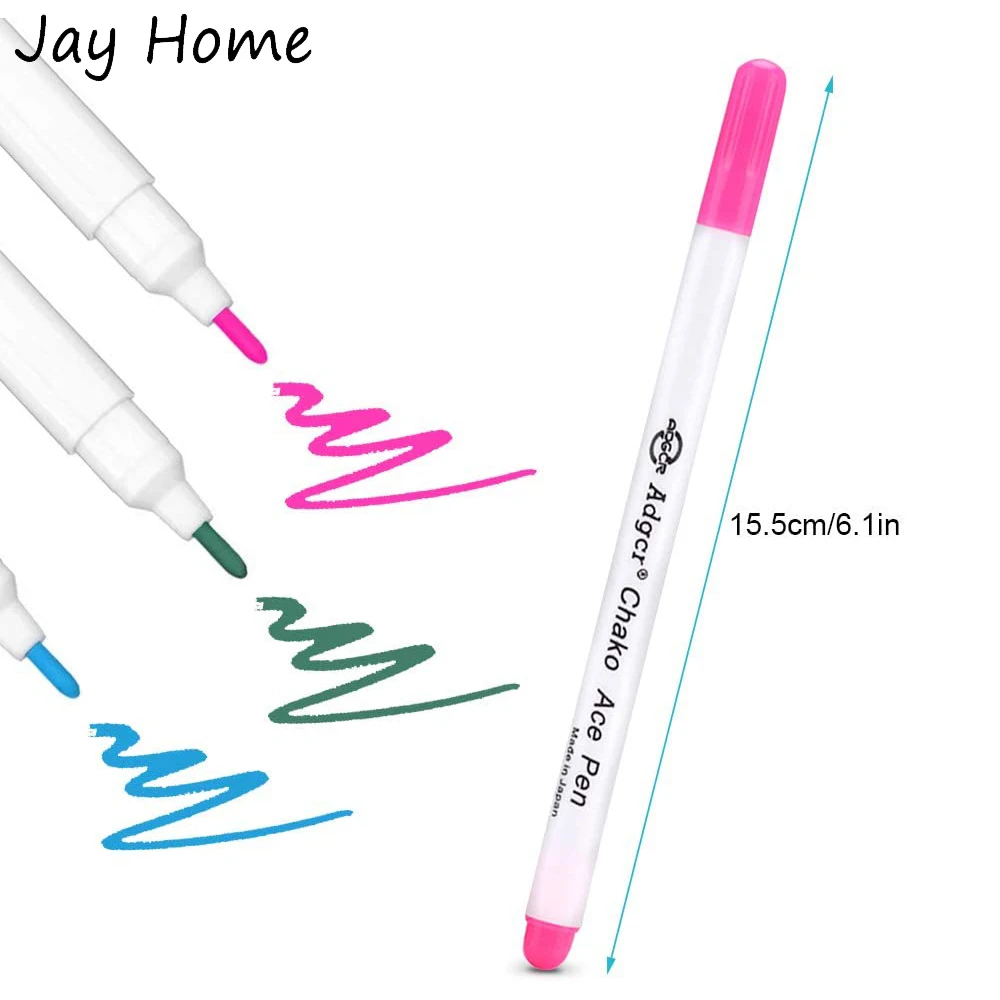 1-7 قطعة علامات النسيج القابلة للمسح بالماء تختفي أقلام نسيج الحبر تختفي أدوات تتبع الملابس للتطريز عبر الغرزة