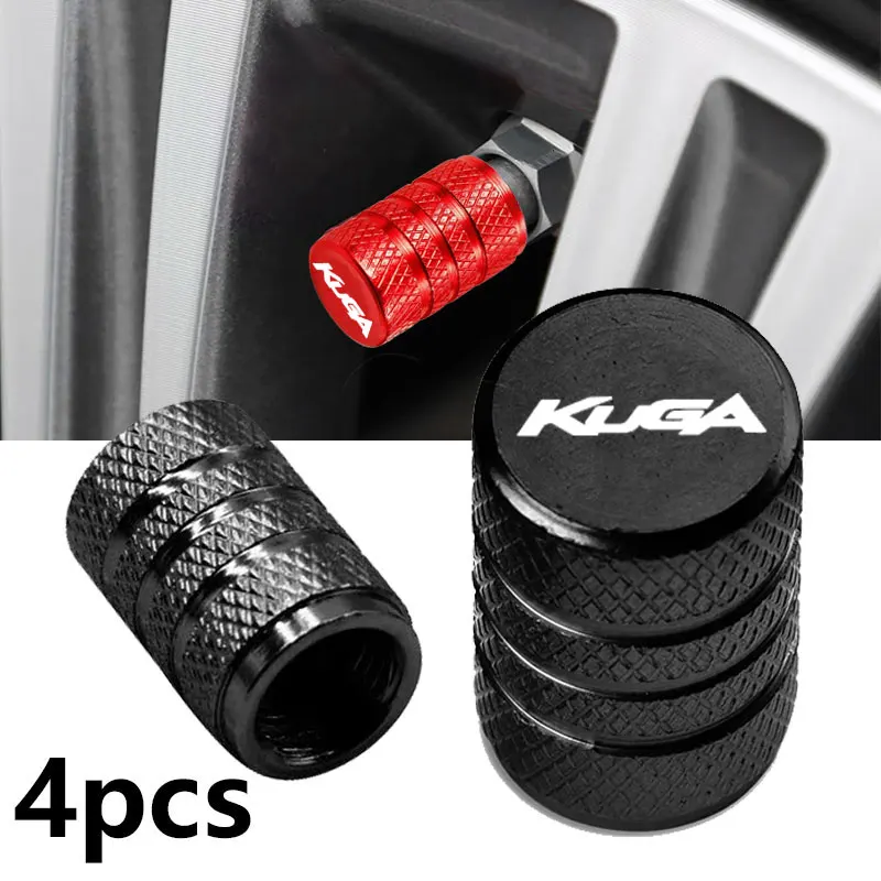 Car Wheel Tire Valve Caps Tyre Stem Covers Airdust Waterproof For Ford Kuga Auto Accessories