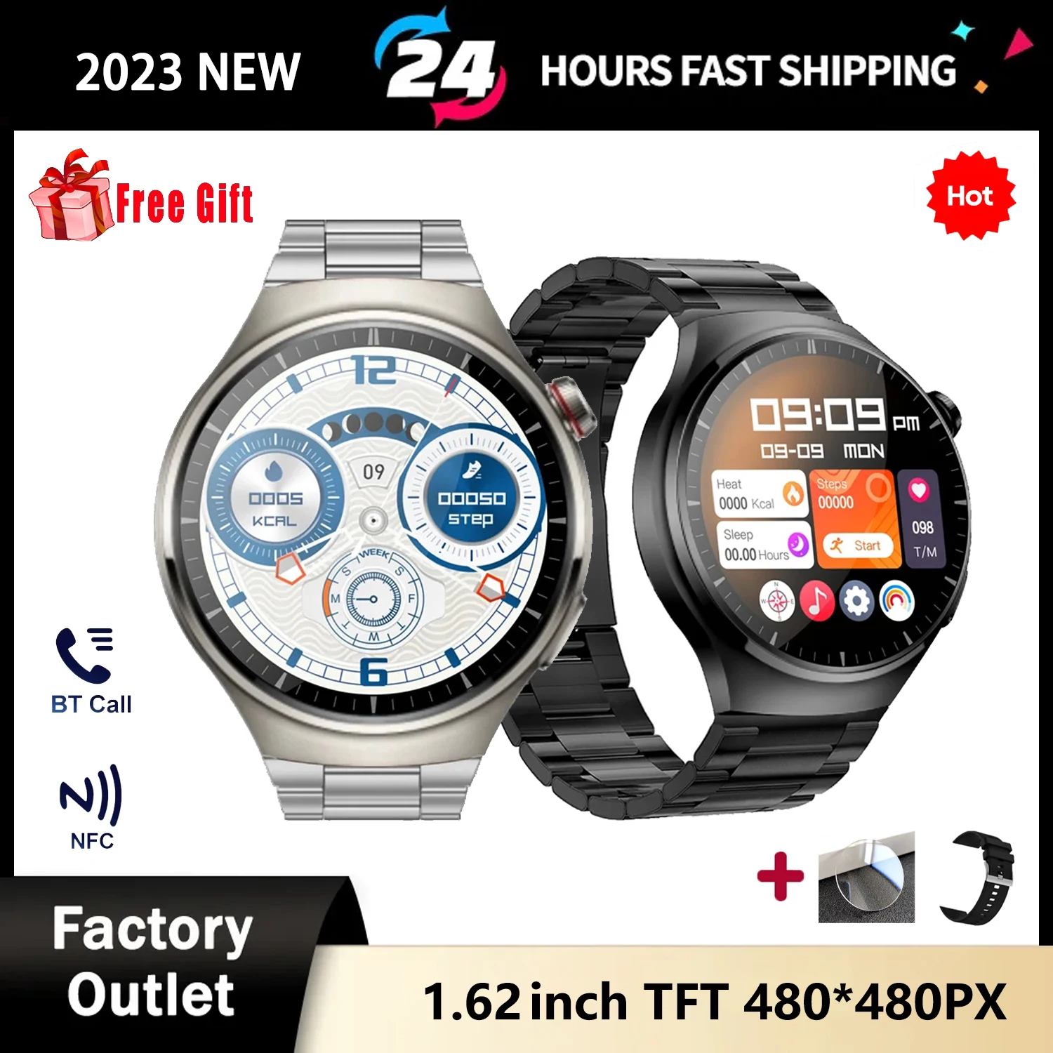 

S20 Max Smart Watch Men 1.62'' HD Screen Bluetooth Call Dial Compass NFC AI Voice Sports Fitness Smartwatch PK GT4 PRO DT Ultra