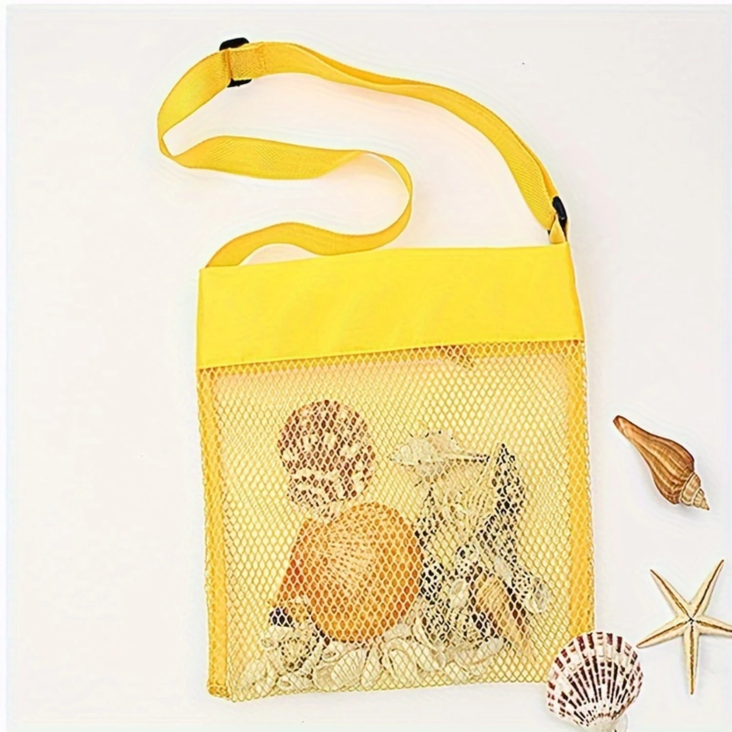 Foldable Mesh Beach Bag with In-Line Wheels - Adjustable Colorful Shell  Tote for Beach , Durable Polyester Makeup Bag with Stro 5