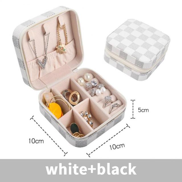 Box Portable Simple Multifunctional Jewelry Organizer Women Girls Gift Earrings Rings Necklace Storage Case Box