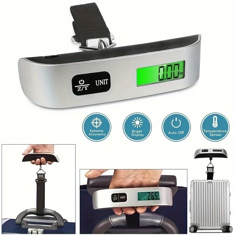 50kg10gDigitalScaleElectronicBalanceKitchenLuggageHangingScale