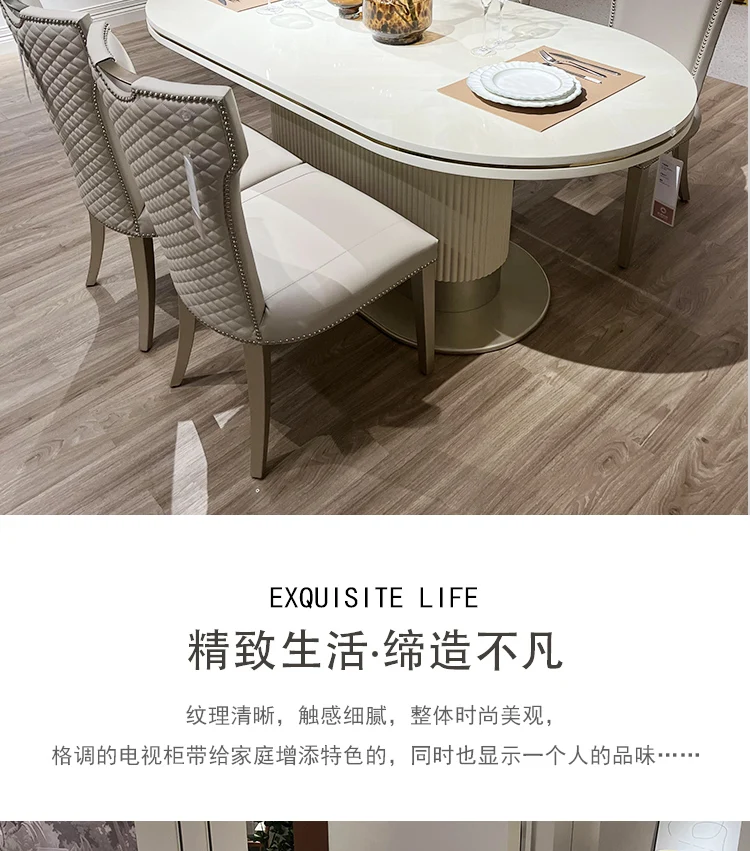 Description Picture 5 of itemNon Slip Unique Table Chairs Modern Wooden White Nordic Luxury Dining Table Space Saving Design Mesa De Jantar Home Furniture
