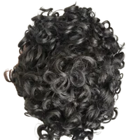 Toupee PU 0.04mm for Men Curly Wave Human Hair Natural Wigs Hair Replacement System for Men Reverse Half Buckle Process(8x10) 2