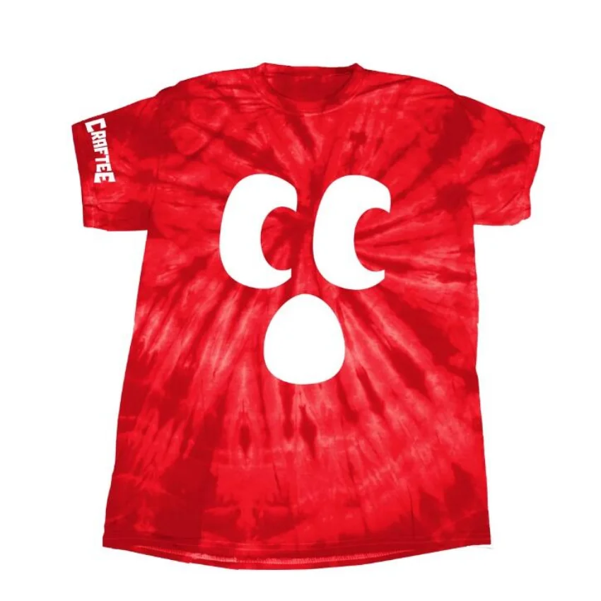 

Craftee Red Tie Dye Graphic Tees Crewneck Short Sleeve Tee Shirt Women Men T-shirt Youthful Social Media Star Funny Clothes