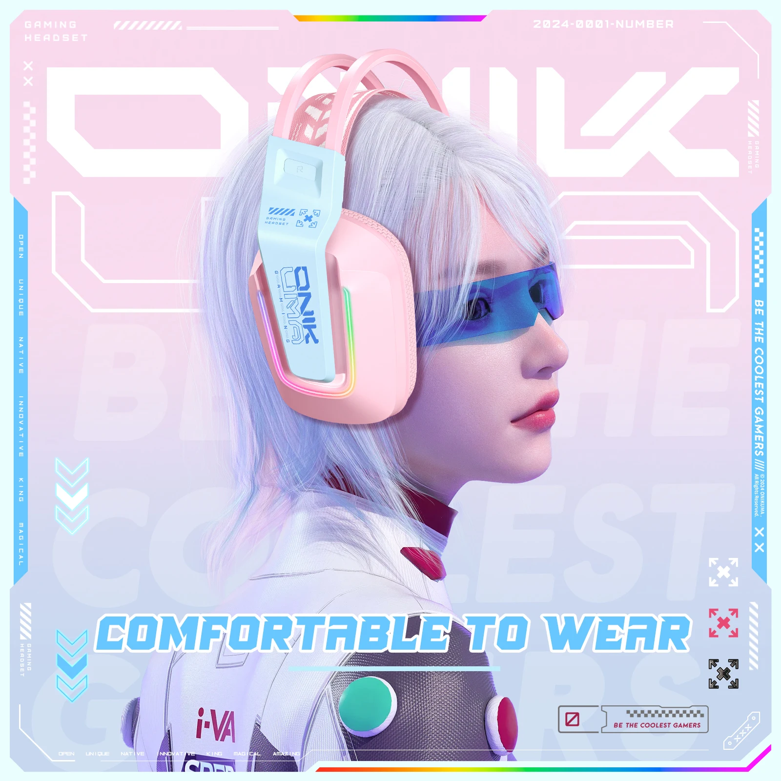 ONIKUMA X13 Noise Cancelling Headphones Wired Gaming Headset Suitable For Computer Laptop Music Earphones With RGB Lighting Mic