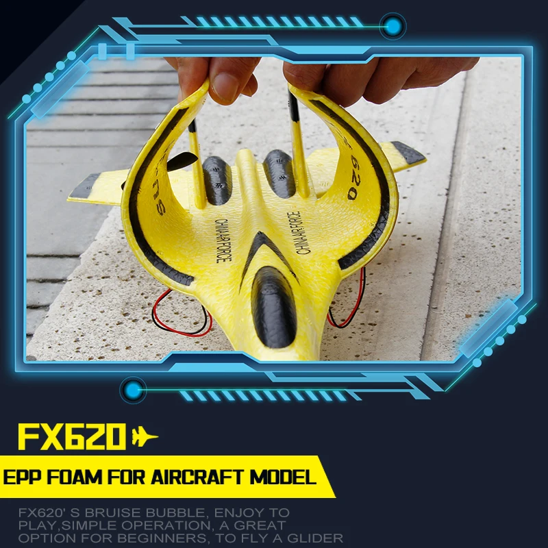 라디오 EPP 폼 리모컨 비행 모델 글라이더, LED 조명 포함, 항공기 비행기, 어린이 선물, FX620, 2.4G