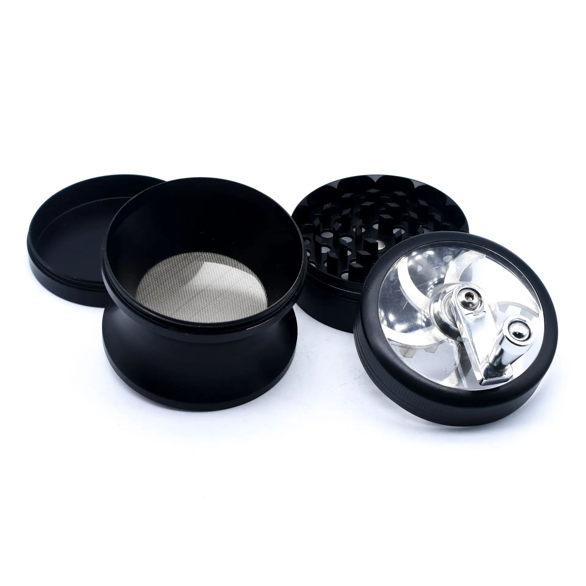 Herbal Crusher 63mm Herbal Crusher Tobacco Grinder Smoke Manual Kitchen Herb Metal 4 Layer Grinders Spice Mill Cigarette Accessories