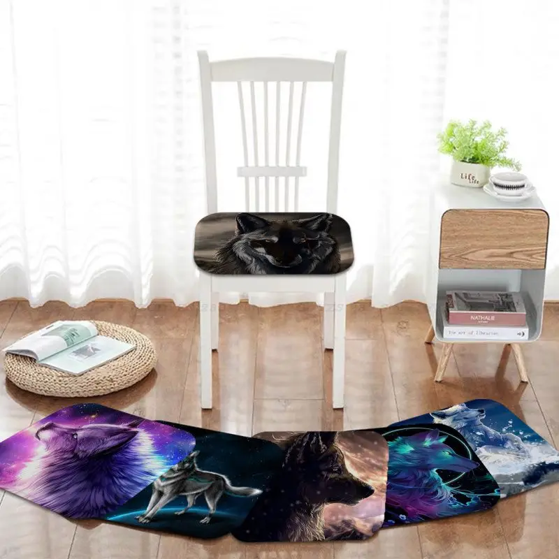 

Cartoon wolf animal Cushion Mat Art Stool Pad Patio Home Kitchen Office Chair Cushion Pads Sofa Seat 40x40cm Stool Seat Mat