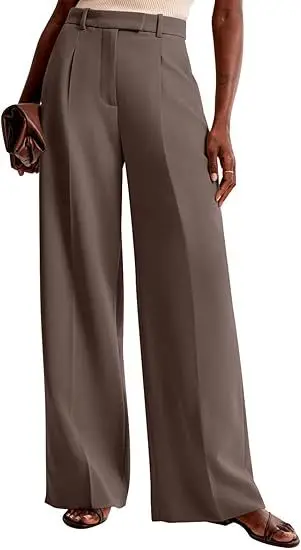 Aoaiiys Solid Suit Pants Women Simple Classic Straight Wide Leg Pants Office Lady High Waisted Trousers Spring Summer 2026 New