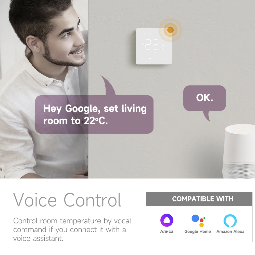 Tuya Smart WiFi Thermostat Warm Electric Thermoregulator Water Floor Heating Temperature Controller Gas Boiler with Alexa Alice