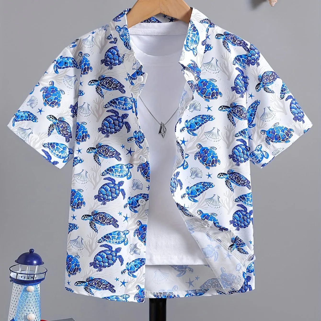 Kids Shirts Casual Loose Fit Shirt Kids Clothes Short Sleeve Cool Cozy Summer Beach for Boys And Girls Holiday Wear Children Blouses