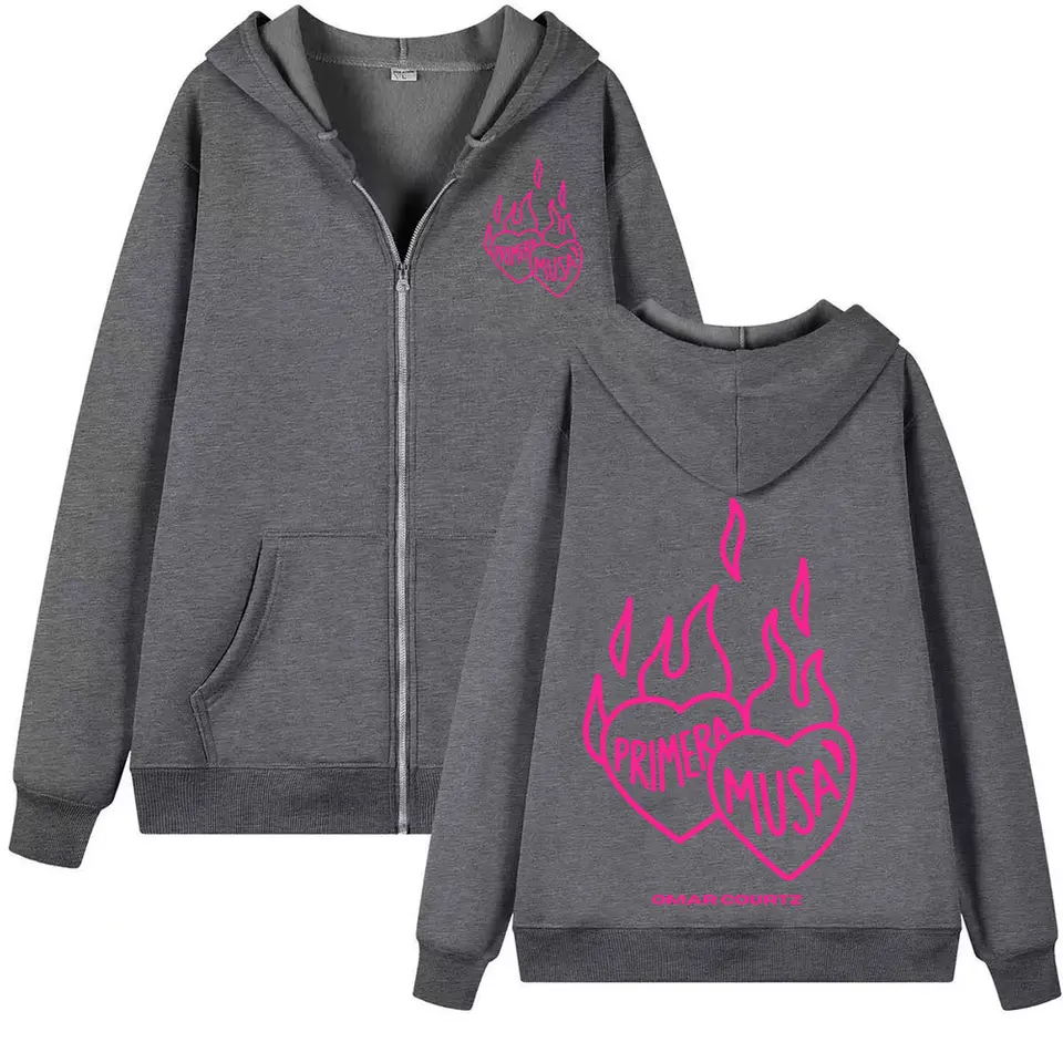 Omar Courtz Primera Musa Heart Zipper Hoodies Men Women Fashion