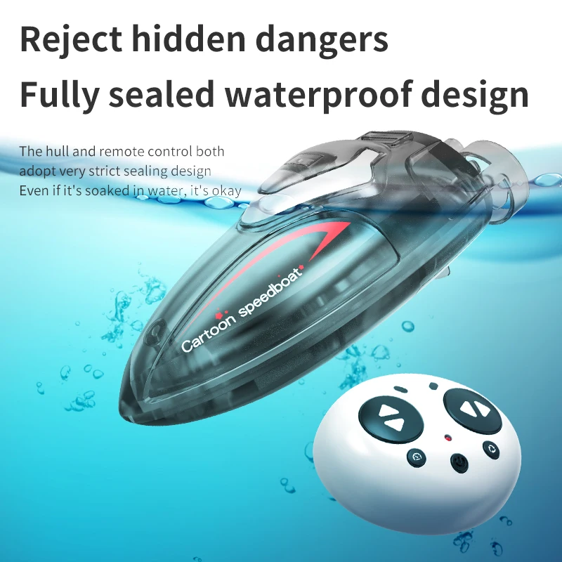 Remote Control Boat Mini Rc Boat Children Toys Remote Control Ship for Pool Radio-Controlled Speedboat Kids Gift Waterproof Water Electric Toys remote control boat
