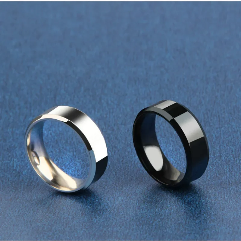 Charm Jewelry Ring for Men Women Stainless Steel Black