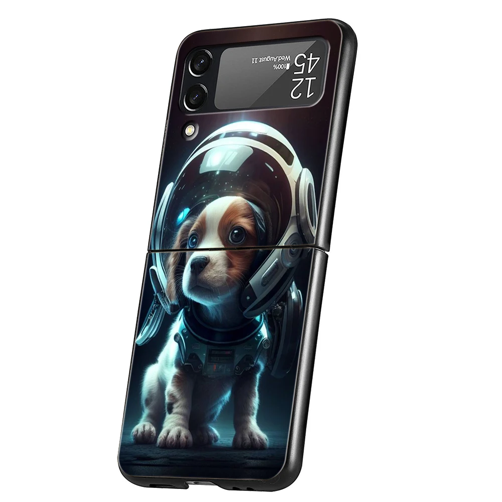 Cartoon Hunde Hard PC Handy hülle für Samsung Galaxy Z Flip 5 4 3 schwarze Abdeckung für Galaxy Z Flip 6 faltbare stoß feste Hüllen Fundas – Detail 3