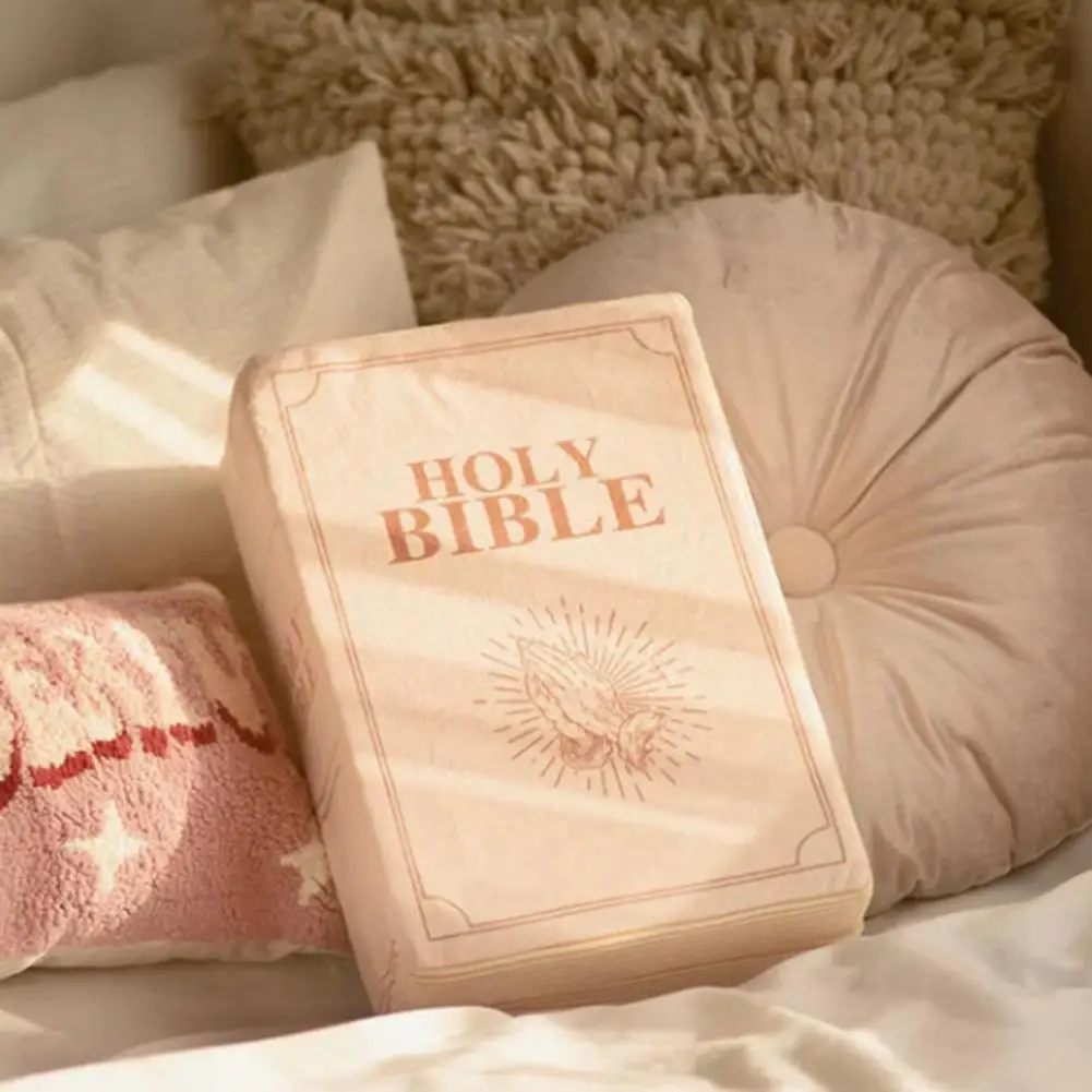 Book Shaped Pillow Realistic Bible Pillow Book Plush Throw Cushion Durable Skin-friendly Christian Home Accent for Sofa Decor 5