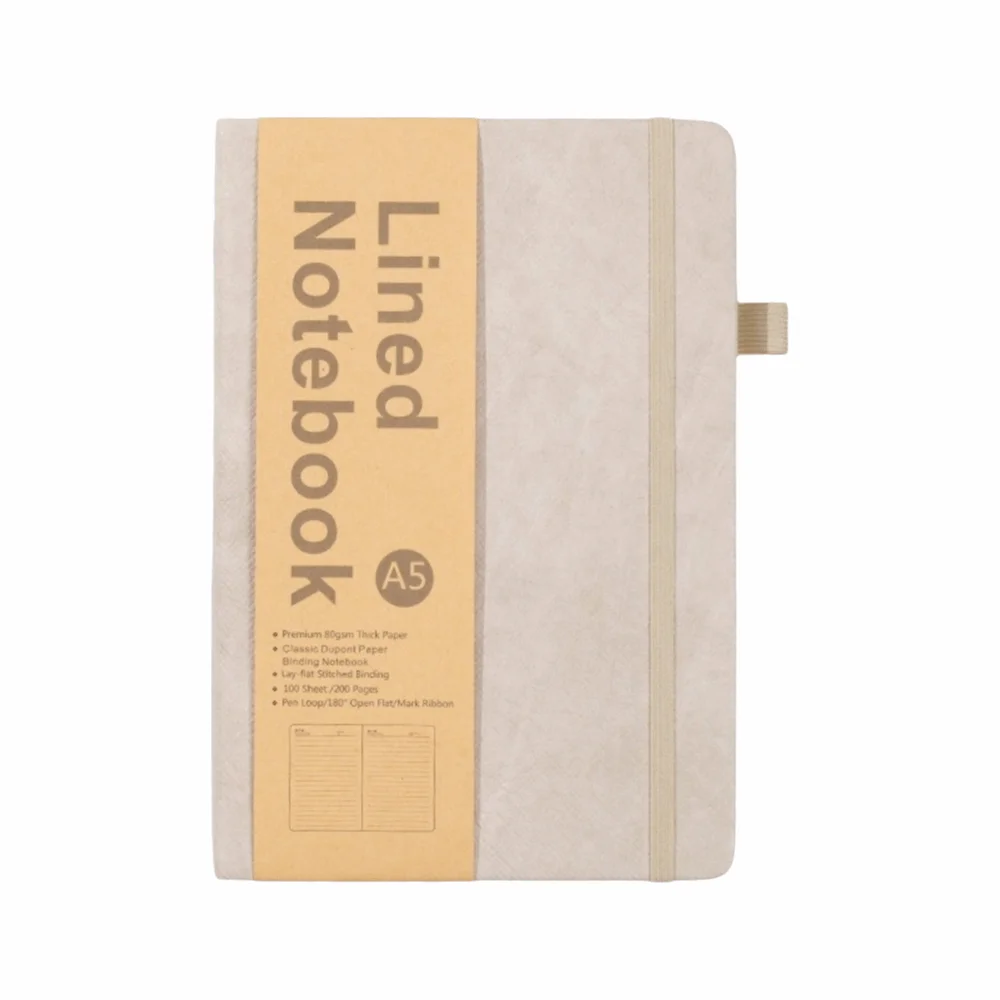 Eco-friendly Waterproof Dupont Paper Hardcover Notebook - Elegant Lined Diary Planner