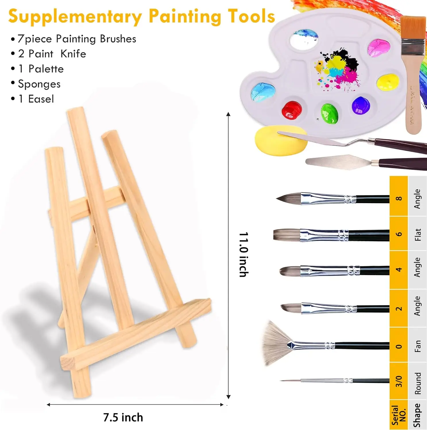 Acrylic Paint Set 56 pcs,Painting Supplies with 24 Acrylic Paint,16 Sheets Pad,Painting Brushes,Canvas,Palette,Easel Kit