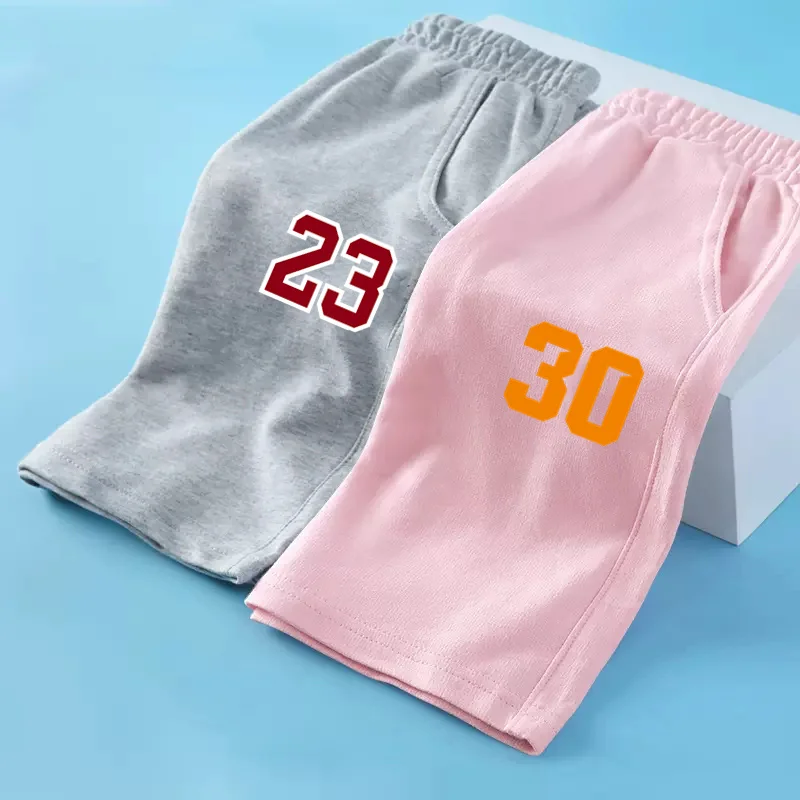 Childrens Basketball Shorts Boys Summer Short Pants Number 23/24/30 Half Pants Girls Sports 3-14T