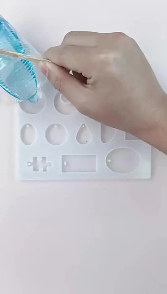 JS MOLD Set di 49 stampi in resina per gioielli fai da te, stampi in silicone, stampi in resina epossidica, orecchini in resina epossidica