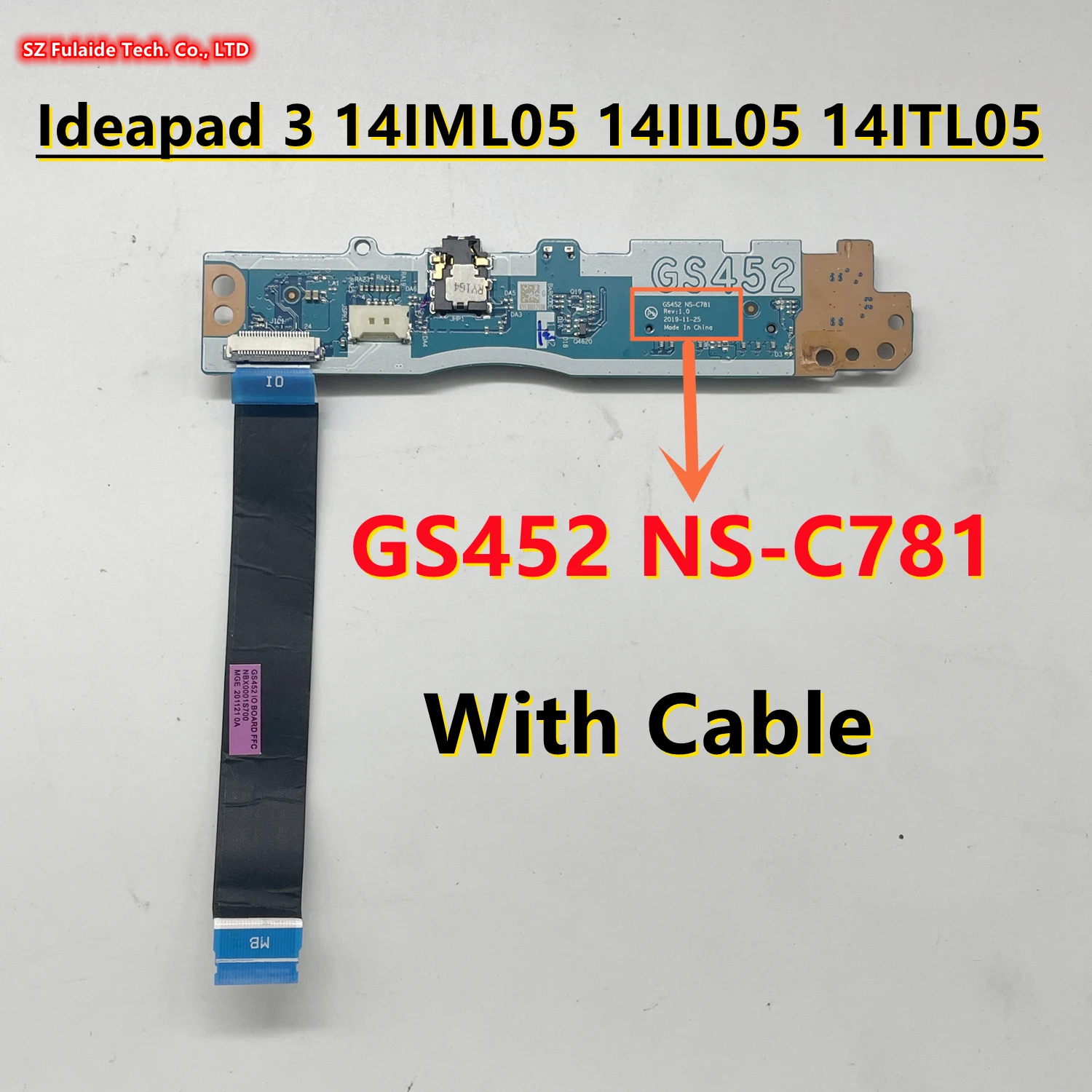 Placa Botão Gs452 Ns-c781 Power com Cabo Interruptor de Interface de Áudio Ideapad 14iml05 14iil05 14itl05 81wa 81wd