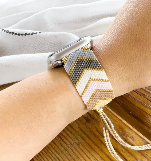 

Лидер продаж, новый дизайн, роскошные бусины «Миюки», ремешок для Apple Watch Band Fitness 38/40/42/44 мм, умный ремешок для Apple Watch Band