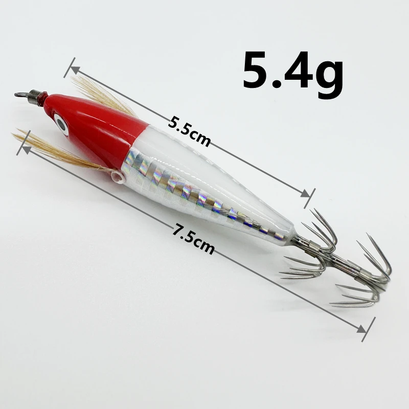 Horizontale Holz garnelen 5,5g Laser leuchtende schwimmende Egi locken Tintenfisch Jigging Garnelen Tintenfisch Tintenfisch Fisch köder Seefischerei – Detail 1
