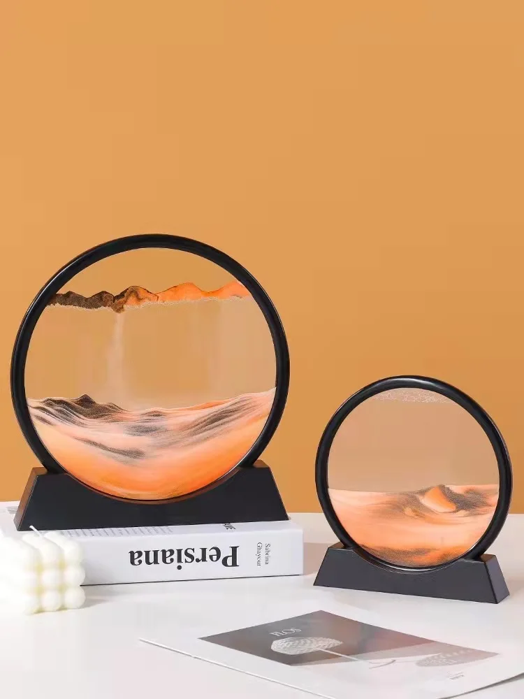 19X18 Simple Home Decoration Hourglass Glass Crafts Opening Quicksand Painting Creative Birthday Gifts Housewarming Ornaments