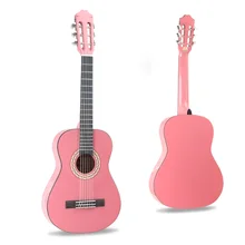 

Pink Classic Guitar 38 Inch 6 String Basswood travel guitar professional acoustic guitarra de viaje Classical instrument JD50JT