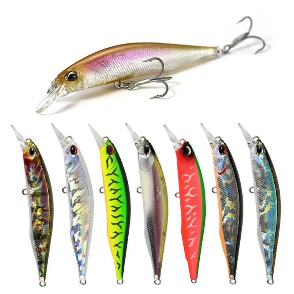 1PCS 85MM/8G Floating Minnow Hard Bait Artificial 3D Fisheyes Wobbler Crankbait Bionic Plastic Fishing Lure For Bass Carp Tackle