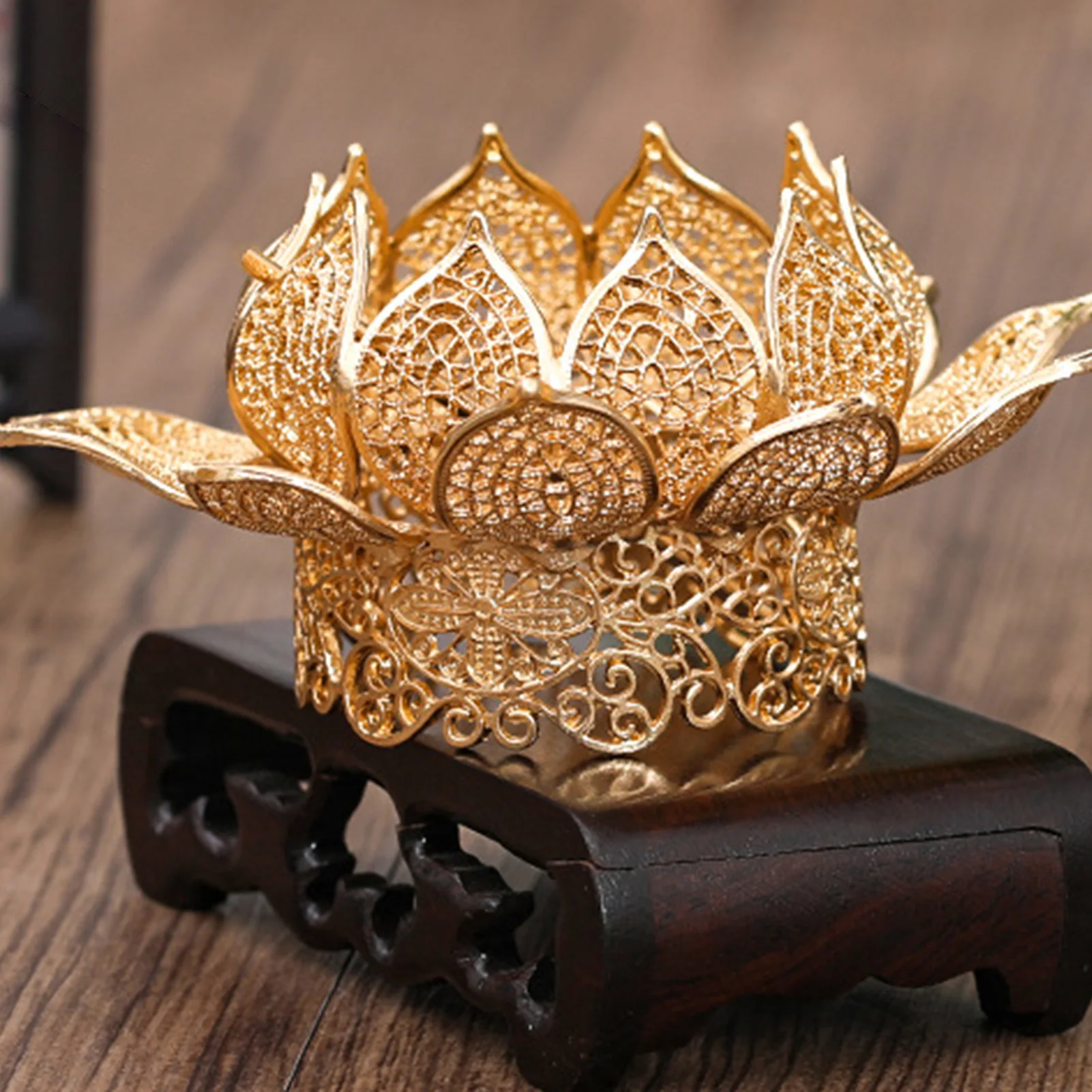 Lotus Shape Headband Tiara Crown Chinese Hanfu Hair Accessories For Women Metal Classic Headpeice Princess Vintage Hair Jewelry