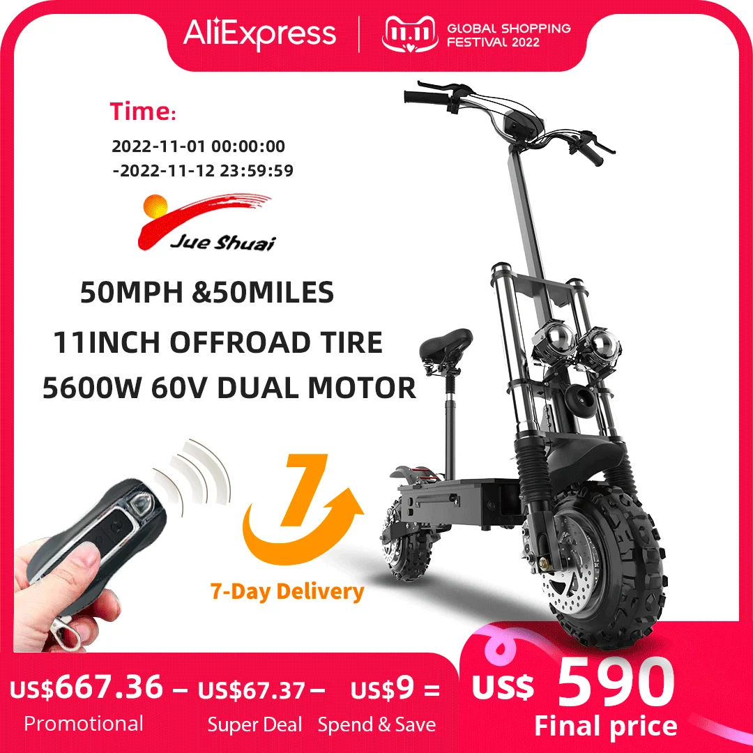 80km/h Max Speed Powerful Electric Scooter 5600w Dual Motor E Scooter 11" Off Road Tire Electric Scooters Adults Europe Stock - Electric Scooters - AliExpress