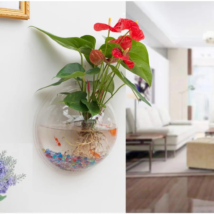 Pot Wall Hanging Mount Bubble Aquarium Bowl Fish Aquarium Home Decoration
