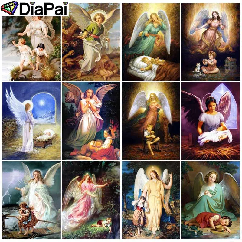 

Квадратная круглая Алмазная 5D картина DIAPAI, экологичные изделия, полностью Алмазная вышивка «религиозные фигуры», домашний декор