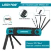 LIBRATON 8 in 1 Folding Allen Wrench Set Metric Allen Key Set Tool Or Folding Tamper Proof Torx Key Set Portable Star Wrench Kit 5