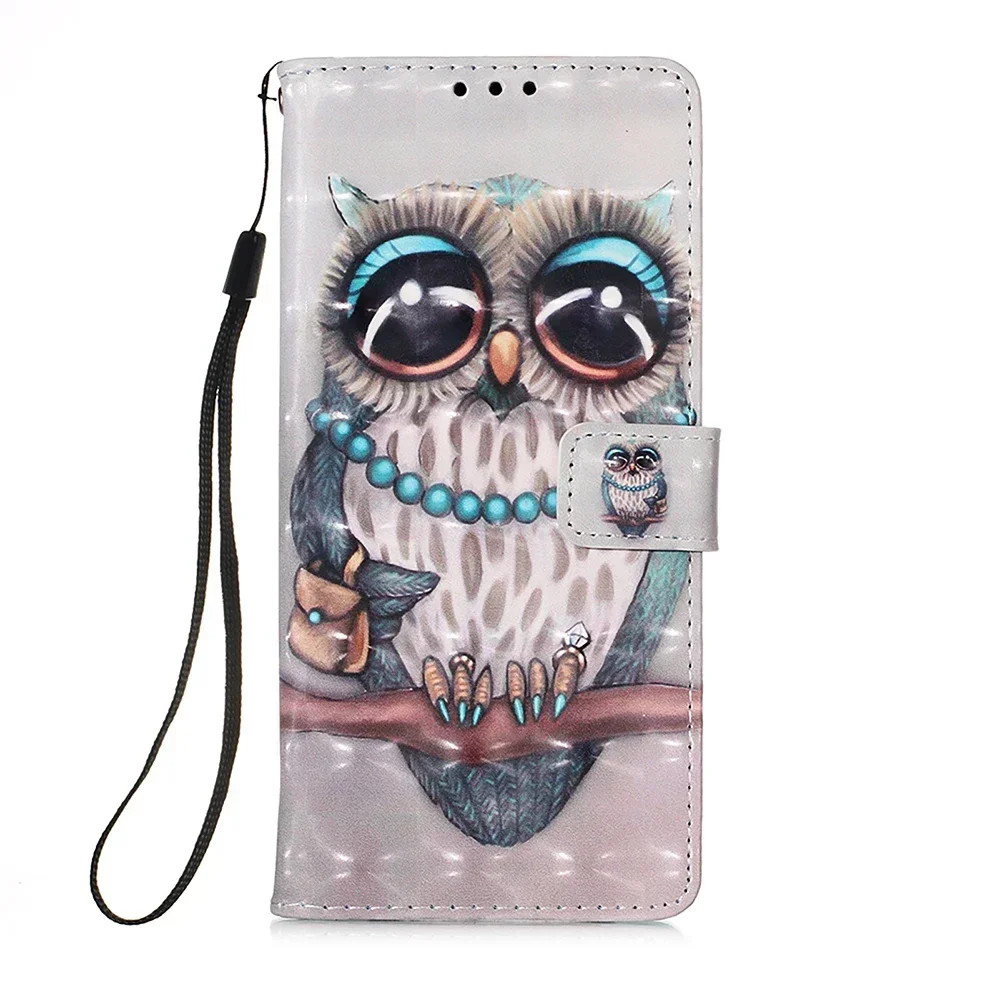 Chic Flip Leather Wallet Case - Cute Printed Design, Full Protection
